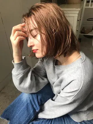 ミディアム カラー enne /YUI🥣のヘアスタイル