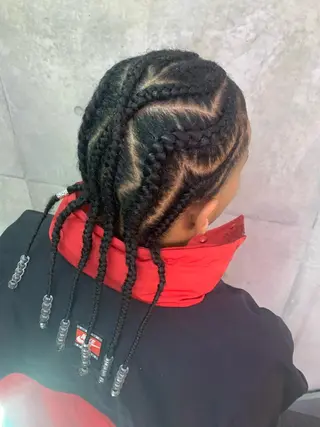 ヘアアレンジ メンズ HARURU🪮✨ ブレイズ海外ヘアのヘアスタイル