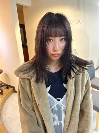 セミロング 透明感/レイヤー/ 武士るな🌿‬のヘアスタイル