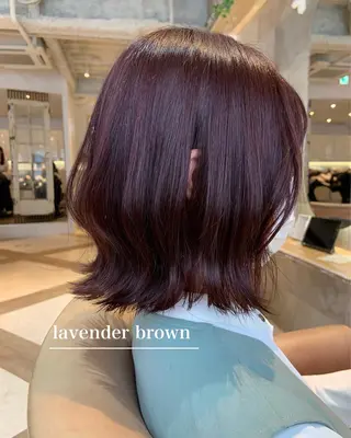 ミディアム 艶カラー/ボブ /似合わせ/田口愛那のヘアスタイル