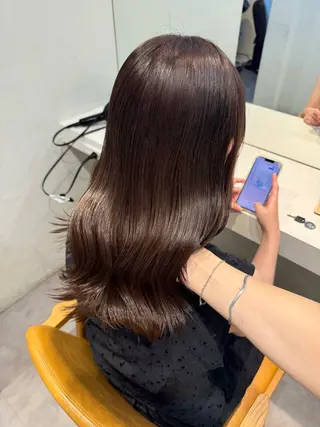 セミロング カラー ayaka♡ 柔らかカラーのヘアスタイル