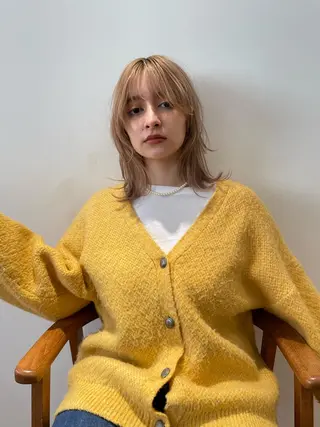 セミロング カラー ヘアアレンジ 小顔レイヤー×コンパ クトボブ/林隆平のヘアスタイル