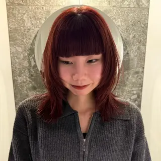 ミディアム カラー beni yumikoのヘアスタイル