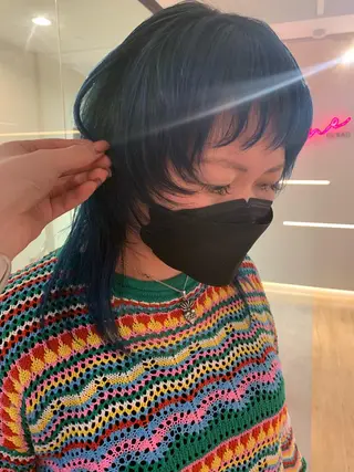 ミディアム カラー 美髪・シールエクステ ホソタニリョウコのヘアスタイル