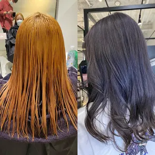 セミロング カラー AVANCE京橋所属・ハイトーンヘア/ 島崎　タクミのヘアスタイル