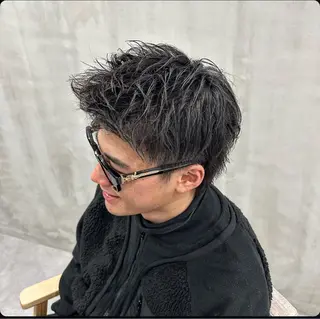 ショート パーマ メンズ cast 三宮所属・板岡 丈一のヘアスタイル