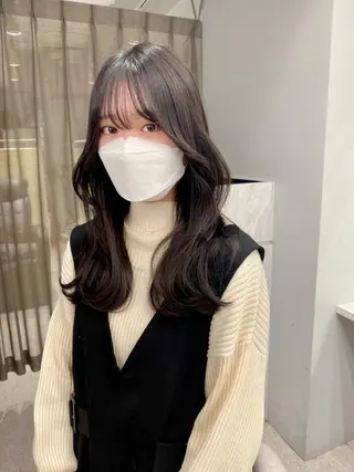 ロング 京都レイヤーカット/ 縮毛矯正/羽柴りくのマツエク・マツパデザイン