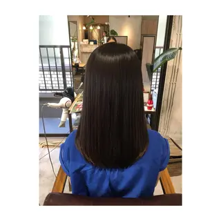 ミディアム セミロング ロング パーマ アオガミ （前髪顔周りカット）のヘアスタイル