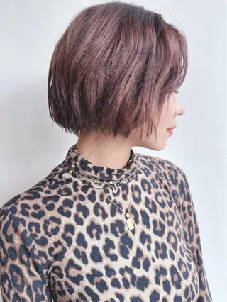 ショート とうい/パーマボブ/ くせ毛/丸みボブのヘアスタイル