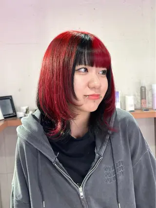 ショート pizzicato pacto所属・ボルドーカラー/ワイ ンレッド/長山遼太郎のヘアスタイル