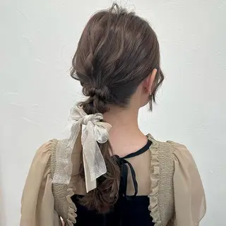 ロング カラー パーマ ヘアアレンジ メンズ キッズ 顔周りcut/ 艶ワンカラー♥ちさきのヘアスタイル