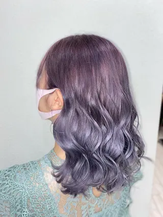 セミロング ゆぴ☾‪/推しカラー /ハイトーンのヘアスタイル