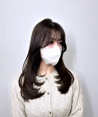 ロング カラー ヘアアレンジ 酸性縮毛矯正🧴韓国 レイヤー/髪質改善のヘアスタイル