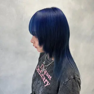 セミロング カラー レイヤーブリーチ特化 ホワイト専門/岸のヘアスタイル