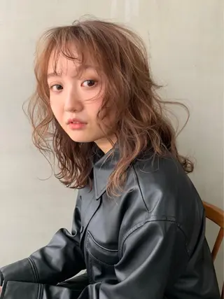 ロング カラー パーマ ヘアアレンジ メンズ キッズ ネイル マツエク・マツパ SALOWIN梅田茶屋町店所属・ウルフレイヤーカット /チヒロのヘアスタイル
