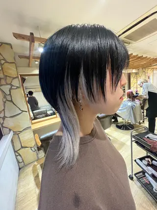 ミディアム 渋谷ハイトーン/ デザインカラー阿部のヘアスタイル