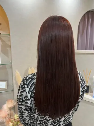 セミロング カラー ふるや りなのヘアスタイル