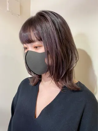 セミロング カラー 小川 美奈のヘアスタイル