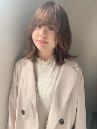 ミディアム カラー パーマ 髪質改善カラー☆ ヘアアレンジmiyuのヘアスタイル