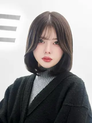 ミディアム カラー ヘアアレンジ 盛れる韓国ボブ🤍 縮毛矯正🤍ひかりのヘアスタイル