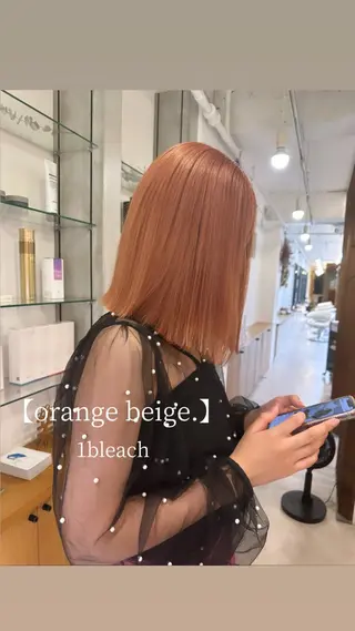 カラー リンダ所属・ベージュ/顔周り カット/スズキのヘアスタイル