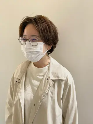 ショート カラー パーマ 田中 あやなのヘアスタイル