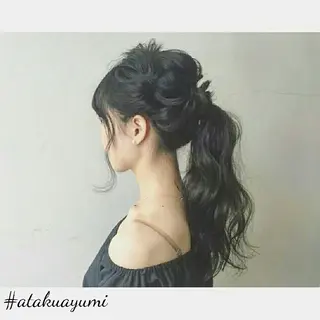 セミロング ヘアアレンジ ⭐️ アユミ⭐️のヘアスタイル