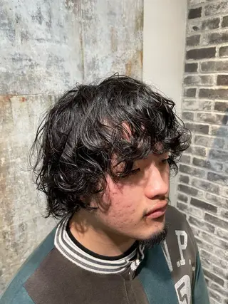 ショート パーマ メンズ 【お洒落パーマ】 Elme　肥塚康汰郎のヘアスタイル