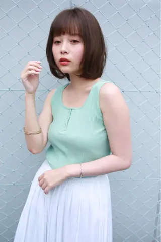 ミディアム カラー パーマ ヘアアレンジ メンズ キッズ ネイル マツエク・マツパ premier modelsのヘアスタイル