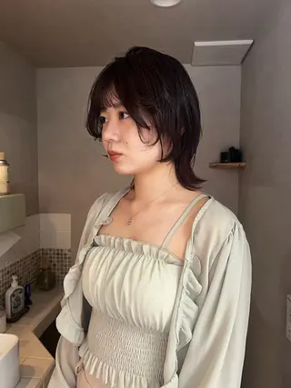 セミロング カラー nishido ハイライト/メンズのヘアスタイル