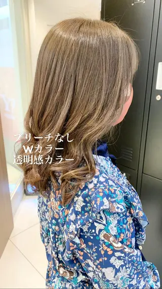 セミロング カラー 似合わせカラー/艶 髪質改善/ヨシザキのヘアスタイル