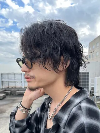 ミディアム パーマ メンズ 新潟メンズパーマ 新潟駅/小田拓実のヘアスタイル