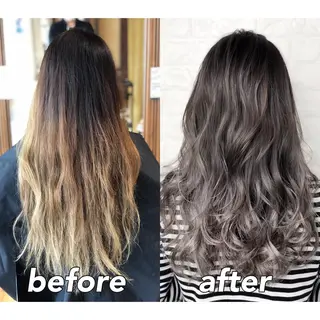 セミロング カラー KIZU 髪質改善 オカルト怪談のヘアスタイル