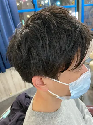 ショート メンズ カットパーマ✂️ 小坂田玲亜のヘアスタイル