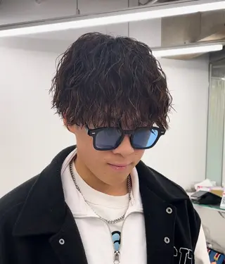 ショート カラー パーマ メンズ 森龍馬 メンズ専門美容師のヘアスタイル