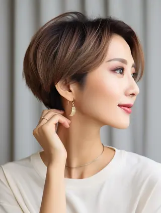 ショート カラー Lehm所属・表参道/さあ や/大人ナチュラルのヘアスタイル