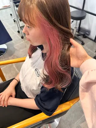 セミロング カラー 韓国×髪質改善カラー 💎hinaのヘアスタイル