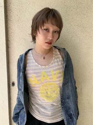 ショート カラー ナガノリノ /ボブ/ ベージュ/暖色のヘアスタイル