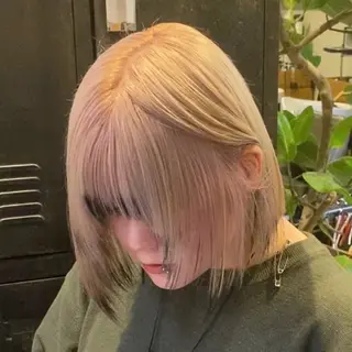 ミディアム カラー 履歴修正ハイトーン TAKEのヘアスタイル