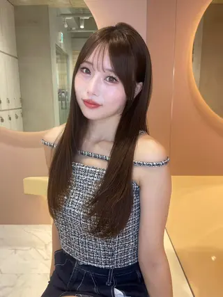 ロング カラー 美髪矯正 ブリーチな しダブル🍒❤ゆうきのヘアスタイル