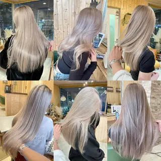 ロング 韓国レイヤー外国人風 透明感カラー髪質改善のヘアスタイル