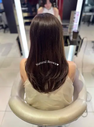 セミロング カラー 🤍うる艶カラー🤍 たむら みなみ 銀座のヘアスタイル