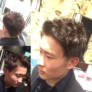 ショート カラー パーマ メンズ ✨美髪矯正の専門家✨ 髪質改善 松村のヘアスタイル