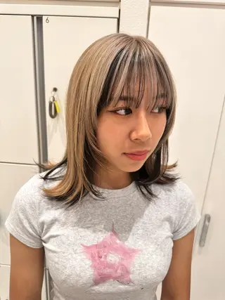 ミディアム カラー GOAT_茅ヶ崎 キシ サクラのヘアスタイル