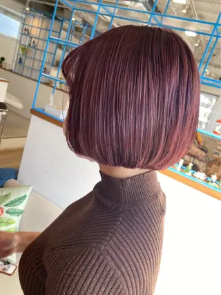 ショート カラー ヘアアレンジ なつき/艶ピンク/ girly hairのヘアスタイル