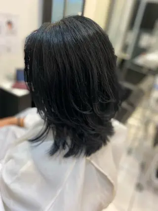 ミディアム YASU🍎CUT 赤系カラー/ヘアケアのヘアスタイル