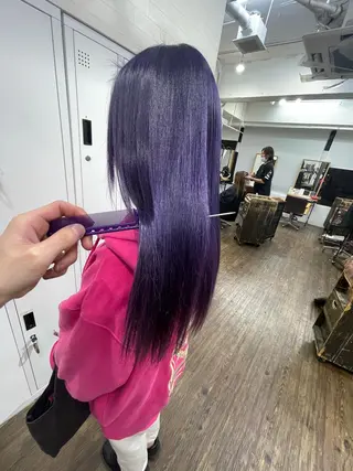 ミディアム カラー ヒカ/外国人風 デザインカラーのヘアスタイル