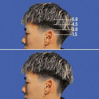 ミディアム カラー パーマ メンズ &CREW スタッフのヘアスタイル