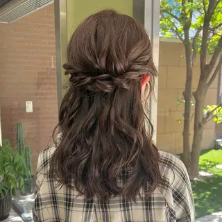 セミロング ヘアアレンジ ブリーチなしベージュ /ヘアセット/ミユのヘアスタイル