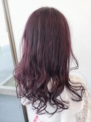 セミロング カラー 難しい髪質の縮毛矯正 高岡/射水/髪質改善のヘアスタイル